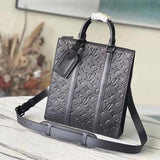 Louis Vuitton LV briefcase Top version 【**Surrogate Shopping Edition】M46098M599602022New Men's Black Flower Cowhide Embossed sacplat Handbag Black Warrior Briefcase Computer Bag Shoulder Messenger Bag Messenger Men's Bag