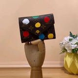 Louis Vuitton LV Wallets/Clutches Top version 【Original Genuine Goods Leather】Grass Room MIUSOU Cooperation Polka Dot Wallet Passport Case Zipper Wallet Short Wallet Wallet Cosmetic Bag Men and Women Same Wallet Wallet Polka Dot Mahjong Bag Pillow Bag Sho