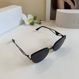 PRADA Sunglasses Metal Frame Sunglasses Slimming Non-Prescription Unisex Couple Style Driving Beach Fishing UV Protection25ss New Sports Casual Versatile