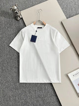 Louis Vuitton LV T-shirt 3D Letter Embossed Back logo round Neck Short Sleeve25ss New pure cotton T Unisex T-Shirt OS Drop Shoulder Loose Fit Base Shirt Top T-Shirt Short Sleeve