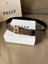 Bally Belt Top version Original Single Belt Counter New Men's Double-Sided Casual Business Belt Wide3.4cm Double-Sided Head Layer Cowhide Belt First Layer Cow Leather Belt Men and Women Business Casual Belt Belt Men's Leather Belt