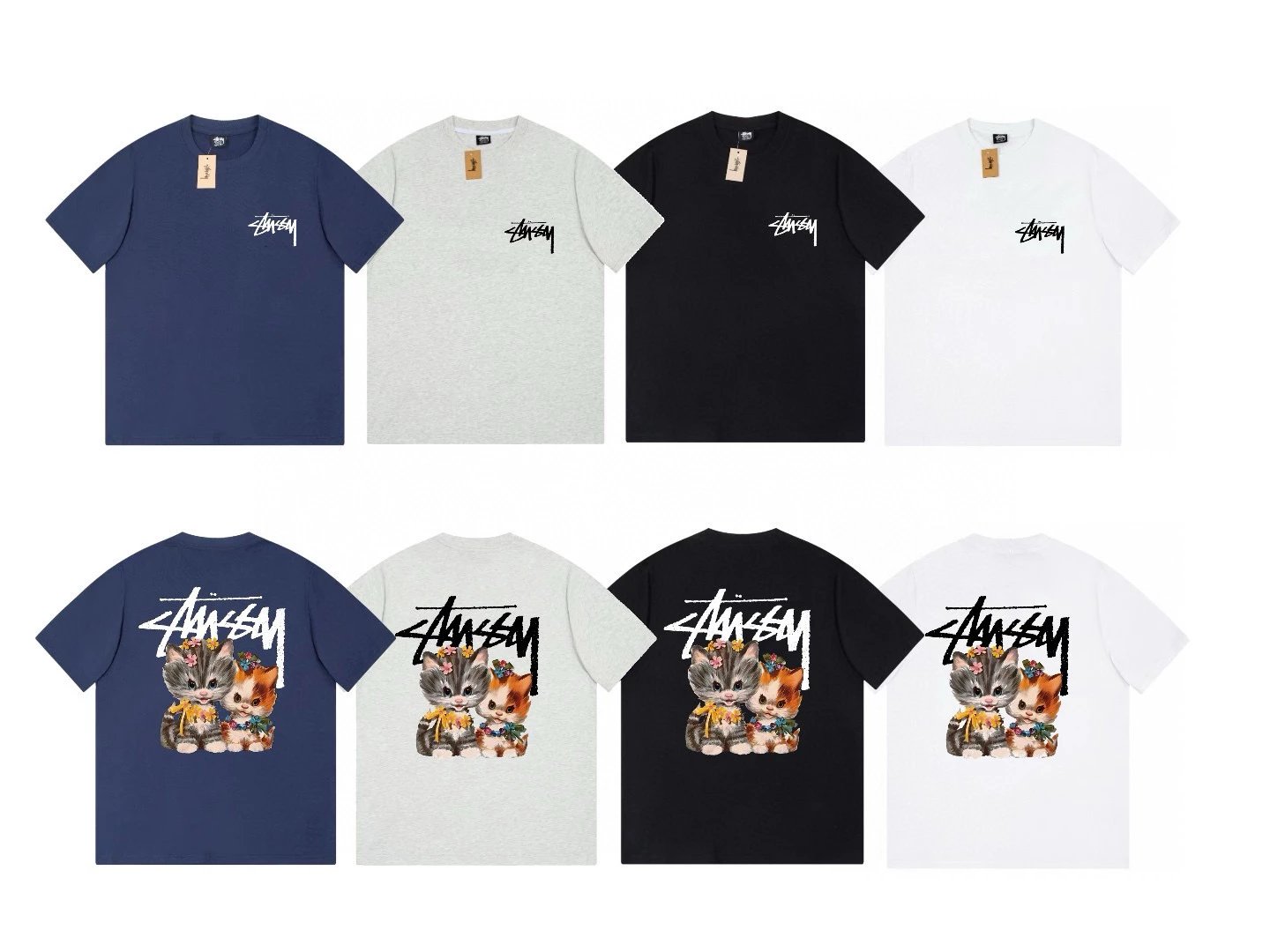 Stussy T-shirt Top Version Maychao2023Joint Fashion Brand Printing Loose Men's and Women's Same High Street Short Sleeve T T-shirt