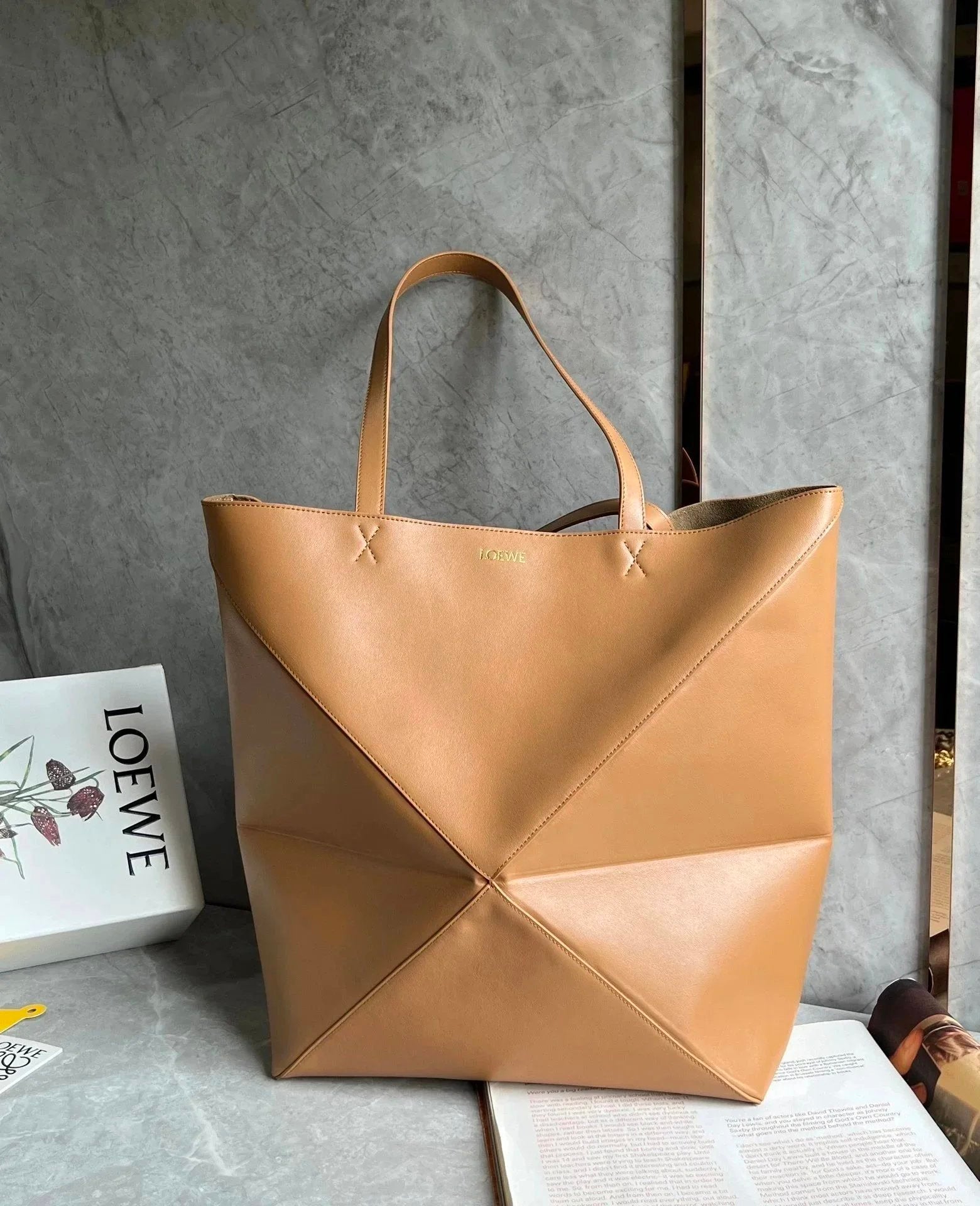 LOEWE Women's Bag Top version 【Kowloon Leather Premium Edition】23New PuzzleFold Handbag Folding Underarm Bag Tote Bag Shopping Bag Handbag Men's and Women's Bags mini Small Tote Bag Oversized Shopping Bag Big Tote tote Bag