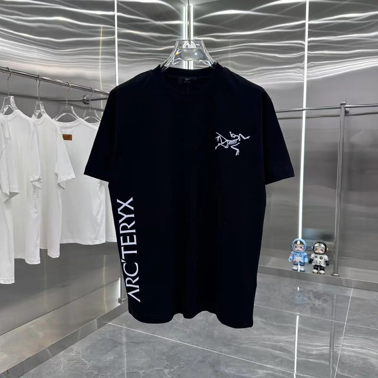 Arc'teryx T-shirt Front Letter Bird Pattern Print logo round Neck Short Sleeve25ss New Pure Cotton Unisex Style T Casual T-Shirt Base Layer Shirt OS Loose Fit Half Sleeve Top Plus Size