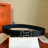 Hermes Belt Top version New High Quality Belt Waist Belt Men's and Women's Leather Smooth Buckle Business Casual h Belt