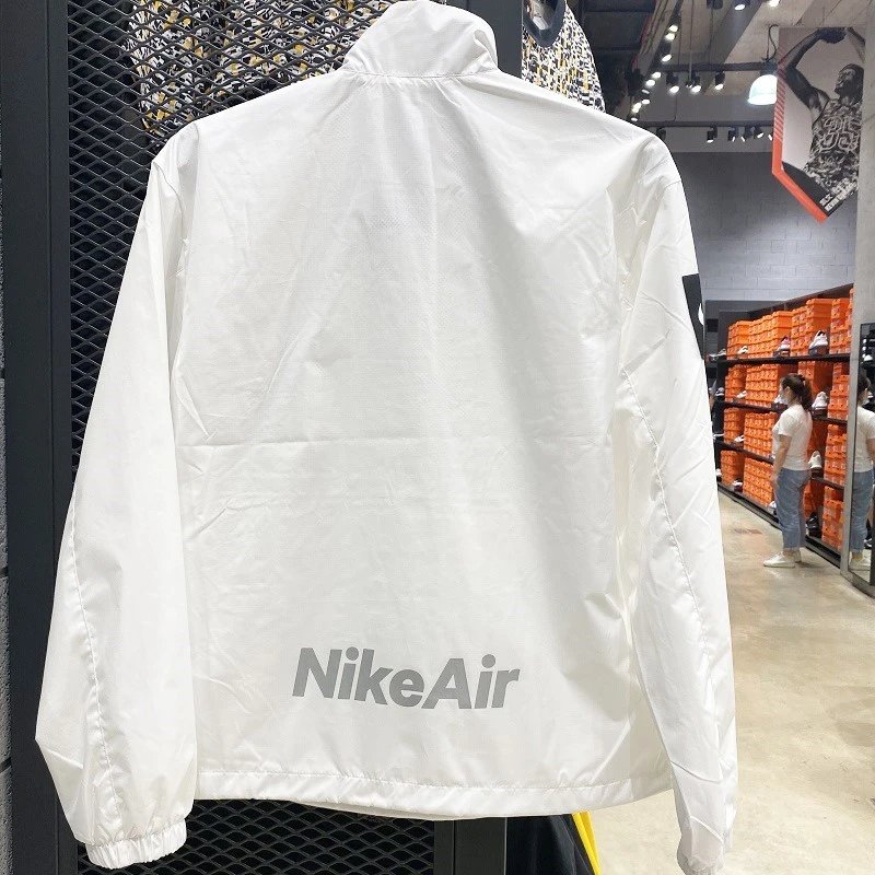 Nike Jackets Spring and Autumn Vintage Chain Large Pocket Stand Collar Woven Reflective Charge Windbreaker Jacket Men and Women CU4119