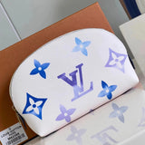 Louis Vuitton LV Wallets/Clutches Top version 【Exclusive Real Shot】Brand New White Silk Screen GiantMonogram Printing Series Cosmetic Bag Wallet Card Bag Genuine Leather Women's Bag