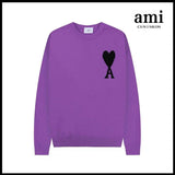 Ami Sweater Knitwear Classic round Neck Big Heart Jacquard Pullover Sweater Loose and Idle Sense Casual Couple Outfit-CY