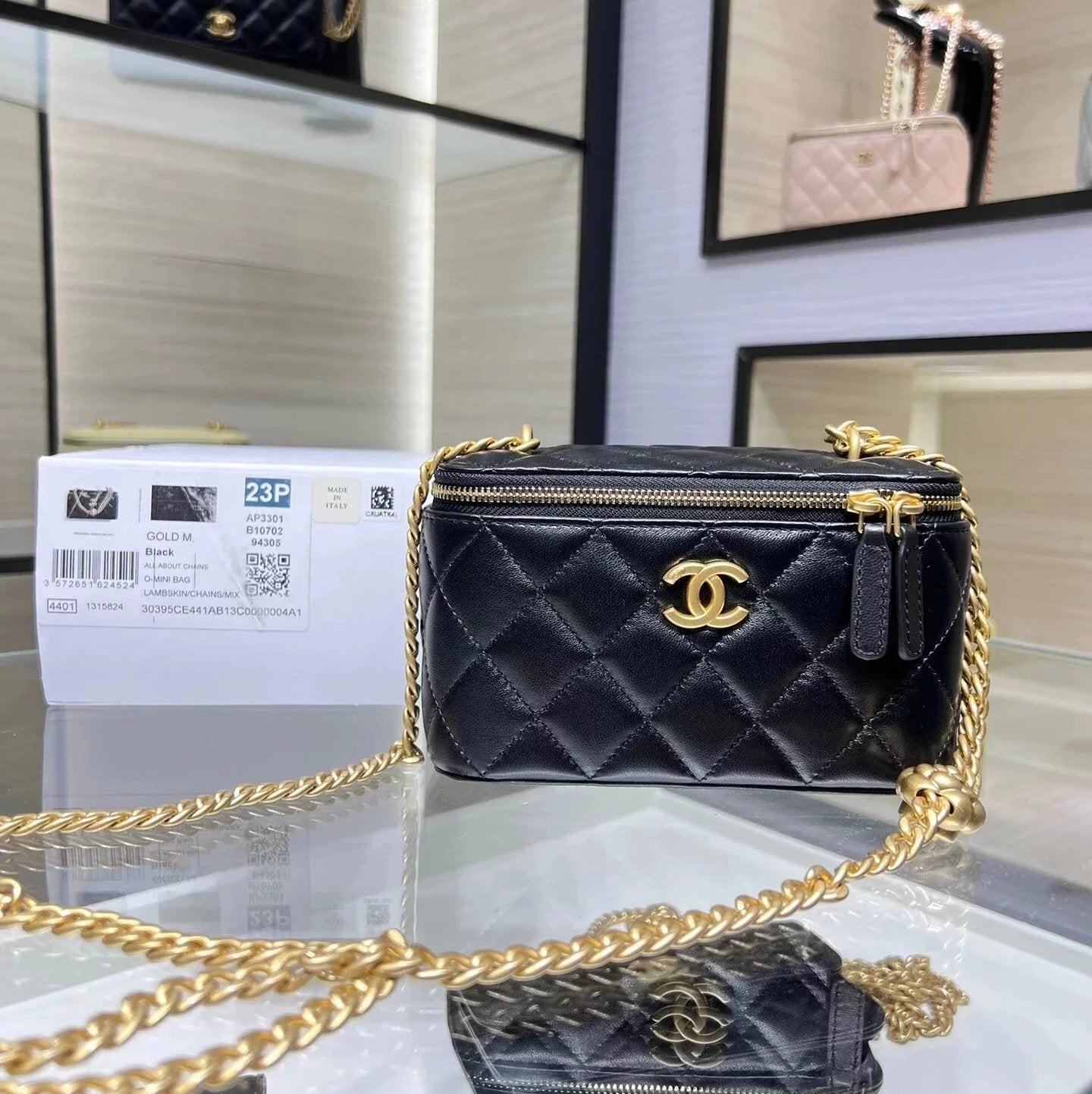 Chanel Women's Bag Top version 【**Original Sheepskin】23s Spring and Summer New Camellia Adjustable Buckle Small Box Bag C Best-Selling Camellia mini Box Bag Cosmetic Bag Inner Mirror Makeup New Small Waste Bag mini Bag Long Box Bag Home Camellia Bag Women