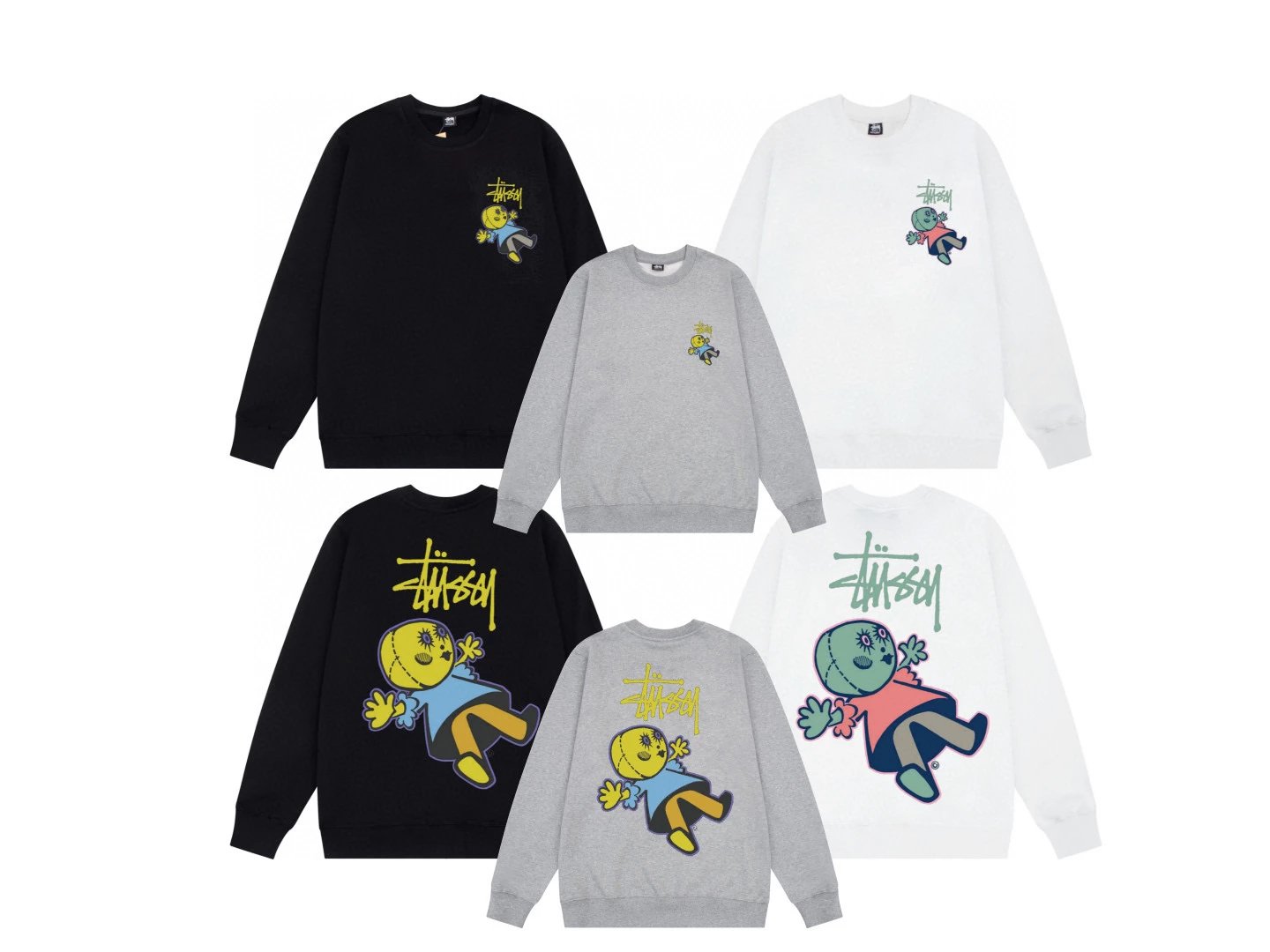 Stussy Hoodie Top Version Classic Dice Series round Neck Sweater Baby Boy and Girl Summer New