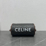 Celine women's bag Top version 【Original Factory】New Pillow Bag Men's and Women's Bags Shoulder Bag Underarm Bag round Bag Drum Bag Classic Retro Patterns Small Messenger Bag round Bag110052