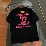 Louis Vuitton LV T-shirt Backside Letter Print logo round Neck Short Sleeve25ss New Pure Cotton Unisex Style T T-shirt OS Loose Fit Base Shirt Top Half Sleeve T-Shirt