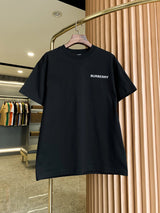 Burberry T-shirt Back TB Embroidery logo round Neck Short Sleeve25ss New Pure Cotton Unisex Style T Casual T-Shirt Base Layer Shirt OS Loose Fit Half Sleeve Top Plus Size