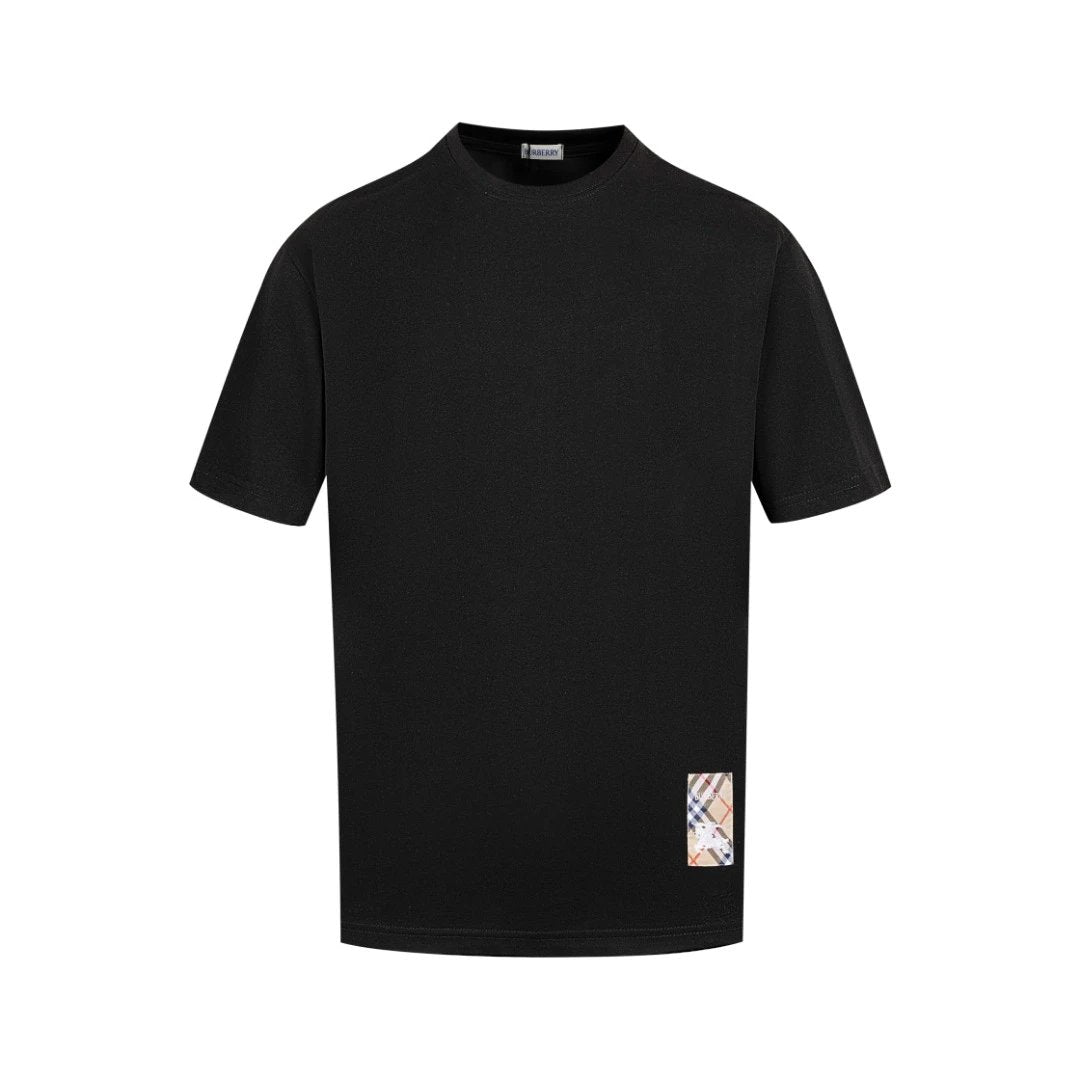 Burberry T-shirt Front Plaid Embroidery logo round Neck Short Sleeve25ss New Pure Cotton Unisex Style T T-shirt OS Loose Fit Base Shirt Top Half Sleeve T-Shirt