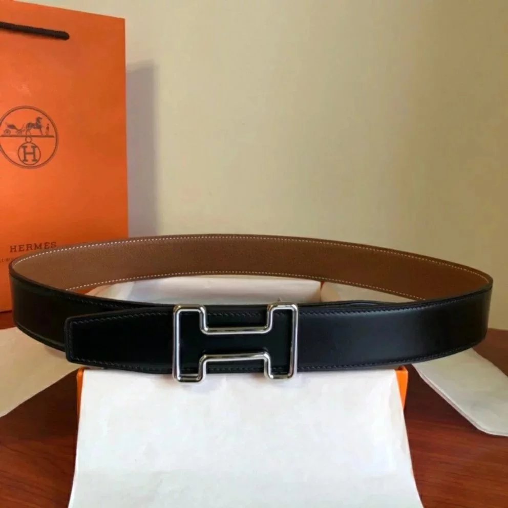 Hermes Belt Top version New High Quality Belt Waist Belt Men's and Women's Leather Smooth Buckle Business Casual h Belt