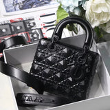 Dior Women's Bag Top version Original Leather2022Spring and Summer New Diamond-Shaped Rattan Plaid Diana Bag3Three Grids MiniLady Three Grids17cm Four Grids20cm Diamond Pattern New Diamond Rattan Plaid Women's Cow Leather Bag