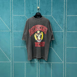 Balenciaga T-shirt Scissors Shield Print on Chest logo round Neck Short Sleeve25ss New Pure Cotton Unisex Style T Casual T-Shirt Base Layer Shirt OS Loose Fit Half Sleeve Top Plus Size