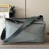 LOEWE Men's Bag Top version 【Original Leather Premium Version】Oversized puzzle Geometric Bag Men's puzzle36cm35cm Large Men's Portable Messenger Bag Stitching Geometric Bag Men's Geometric Messenger Bag Men's Bag