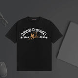 Louis Vuitton LV T-shirt Cartoon Dog Print with Chest Letters logo round Neck Short Sleeve25ss New pure cotton T Unisex T-Shirt OS Drop Shoulder Loose Fit Base Shirt Top T-Shirt Short Sleeve