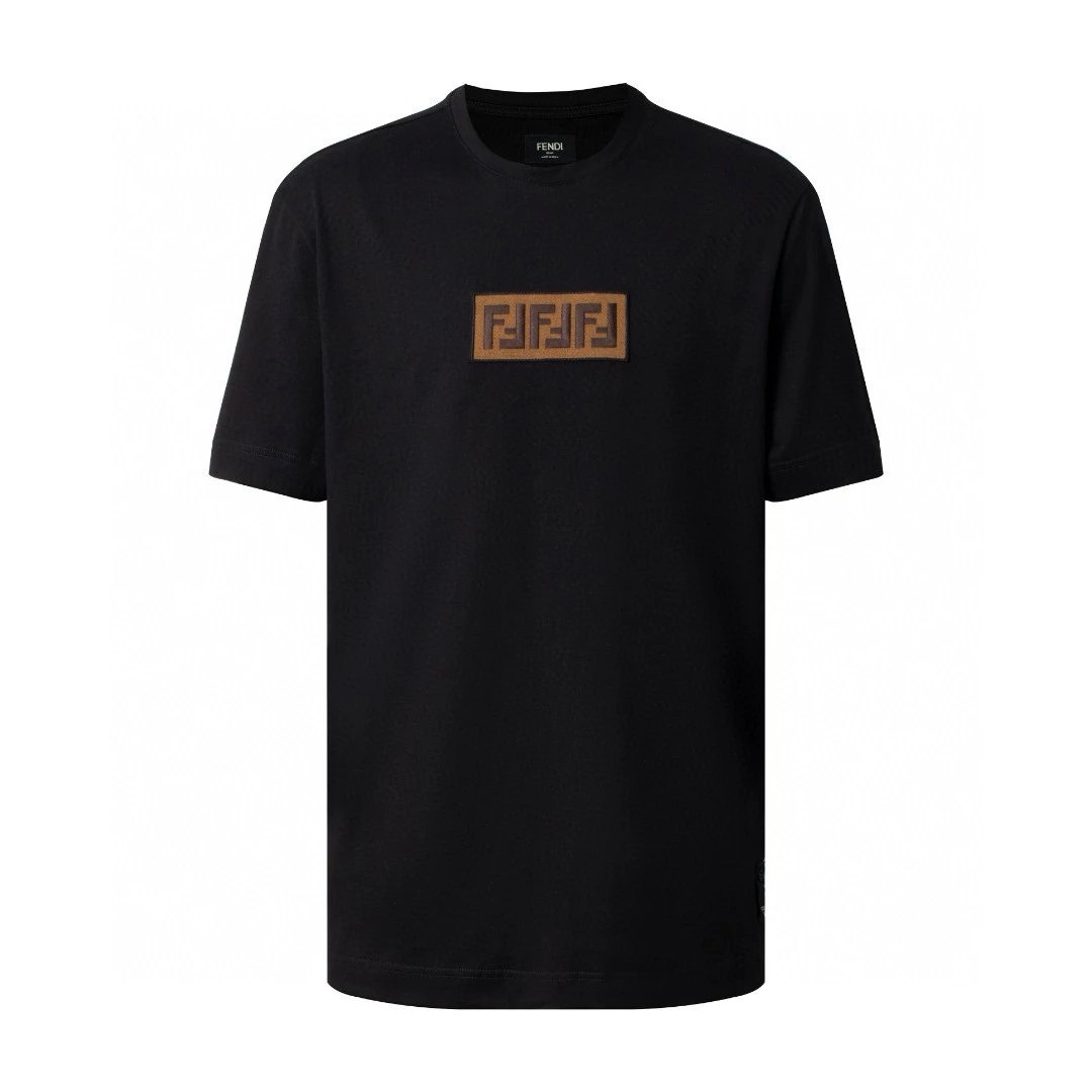 FENDI T-shirt Top Version Jackson Wang Same Style Pure Cotton Summer Men's and Women's Same Style Fashionable Loose All-Matching2024New Short Sleeve T T-shirt