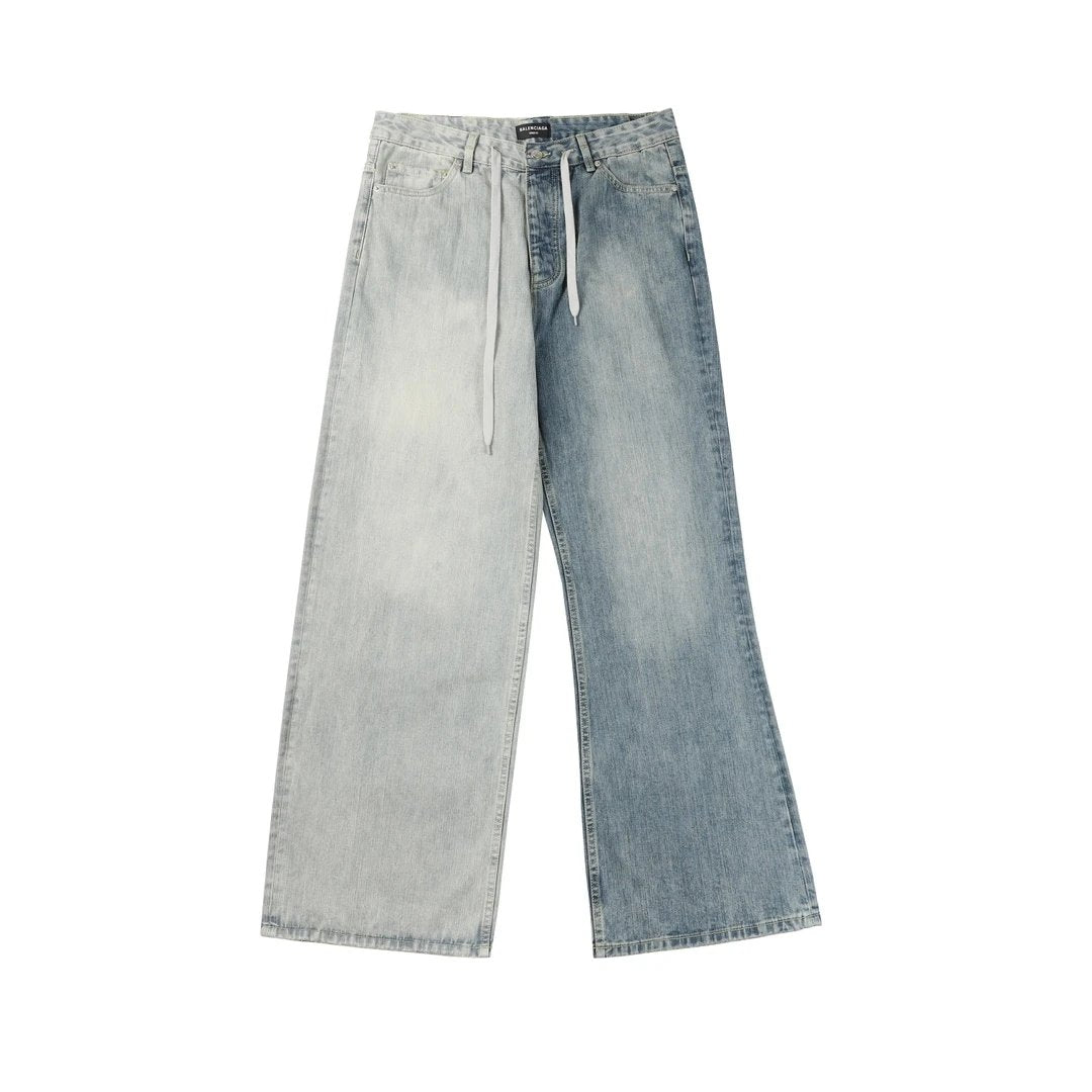 Balenciaga Jeans Patchwork Washed Flared Pants Straight Pants Wide-leg Pants Casual Pants High-waisted Pants Unisex Long Pants24ss Autumn and Winter New Products