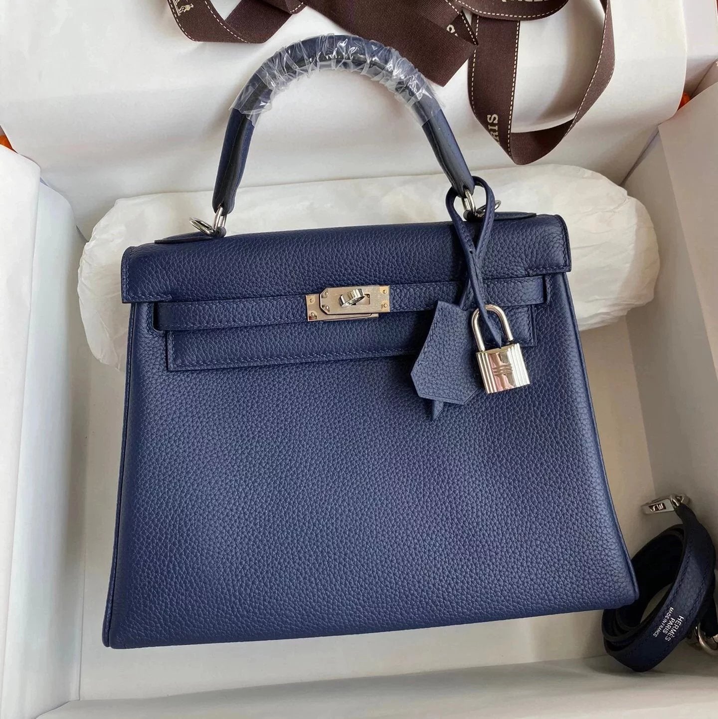 Hermes women's bag Top version Women's Bag Women's Bag Handbag Shoulder Bag Messenger Bag Kelly25cm28cmKellytogo Cowhide Wax Line Hand Sewing