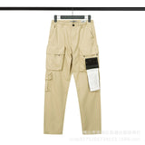 Stone Island Overalls Daifa Spring and Autumn New European and American Four Bags Rinsing Machine Can Side Seam Label Casual Pants Loose Solid Color Overalls