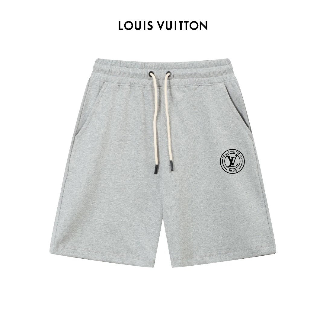 Louis Vuitton LV Shorts Letter Pattern Printing logo Five-point Shorts25ss New Drawstring Casual Summer Pants American Style5Two-in-One Casual Sweatpants for Men and Women, Pure Cotton Joggers