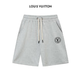 Louis Vuitton LV Shorts Letter Pattern Printing logo Five-point Shorts25ss New Drawstring Casual Summer Pants American Style5Two-in-One Casual Sweatpants for Men and Women, Pure Cotton Joggers