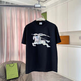 Burberry T-shirt Chest Print logo round Neck Short Sleeve25ss New Pure Cotton Unisex Style T T-shirt OS Loose Fit Base Shirt Short Sleeve T-Shirt Top