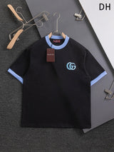 Gucci T-shirt Two-tone chest design G Letter Embroidery logo round Neck Short Sleeve25ss New pure cotton T Unisex T-Shirt OS Drop Shoulder Loose Fit Base Shirt Top T-Shirt Short Sleeve