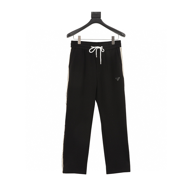 PRADA Sweatpants Triangle Mark Iron Brand Ribbon Trousers for Men and Women