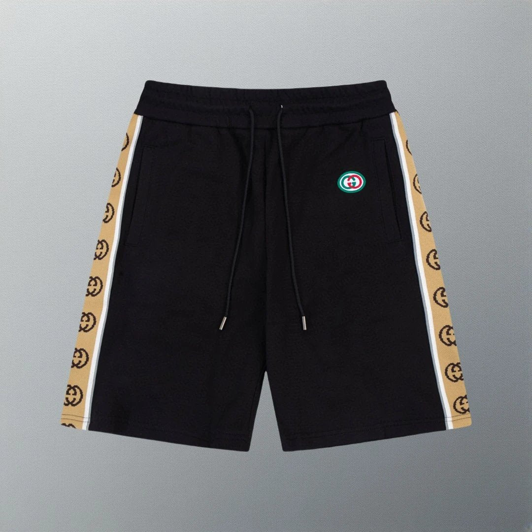 Gucci Shorts 3M Reflective Webbing Patchwork Embroidery Double G Letters logo Five-point Shorts25ss New Heavy Drawstring American Style Casual Summer Pants5Two-in-One Casual Sweatpants for Men and Women