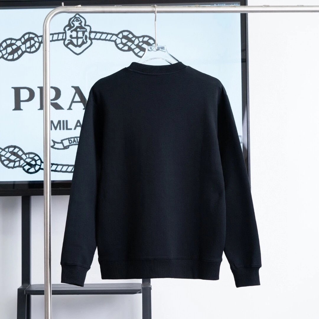 PRADA Hoodie Triangle Logo Patchwork Zipper Pocket Crewneck Sweatshirt Long Sleeve Base Shirt Jacket Top Fashion Unisex Sports Casual Loose Fit Versatile Autumn Winter New Arrival