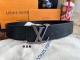 Louis Vuitton LV Belt Top version 【Counter Quality】The Most New Belt4.0cm Men's Belt Metal Buckle Men's Leather Belt with Classic Presbyopic Checkerboard Plaid Belt！Positive Trade Company Product Japanese Orders！Non-Market General Imitation，With Genuine G
