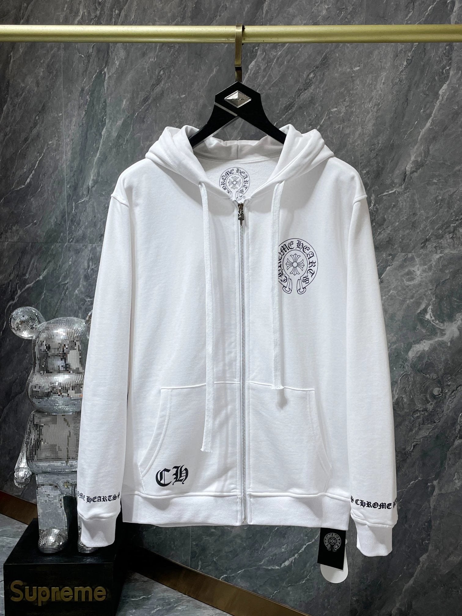 Chrome Hearts Hoodie Top Version Fashion Brand Popular Printed Hoodie Women Loose Men ins Trendy Hoodie Long Sleeve Pure Cotton Couple