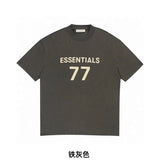 ESSENTIALS T-shirt Top Version Double Line Chest Silicone Letter Print Short-Sleeve T T-shirt