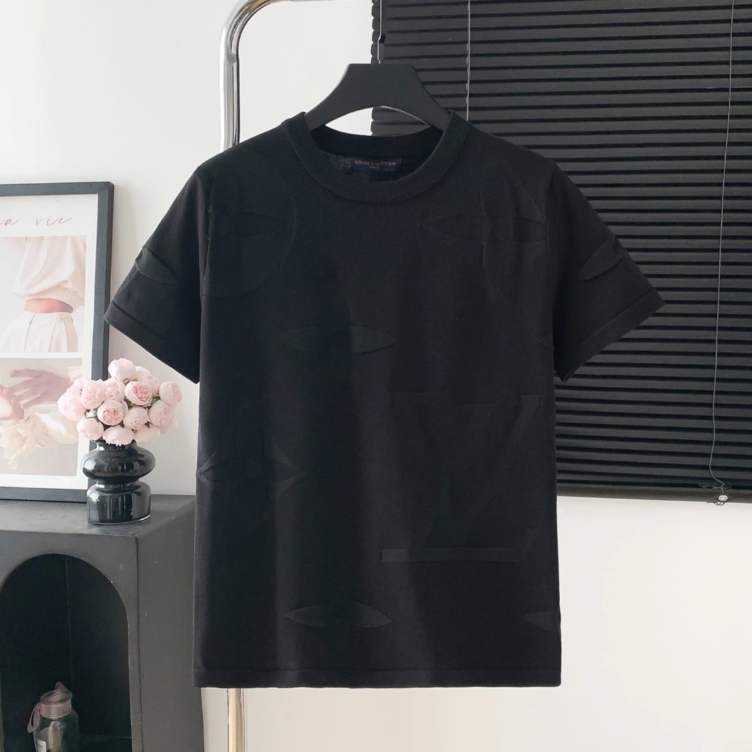 Louis Vuitton LV T-shirt Full Print Sweater logo round Neck Short Sleeve25ss New Product T Unisex T-Shirt OS Loose Fit Base Shirt Top Half Sleeve T-Shirt
