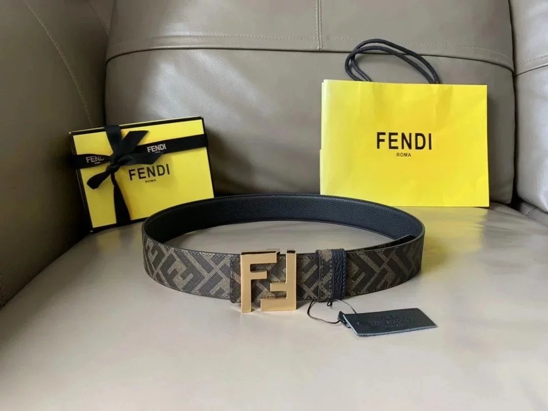 FENDI Belt Top version In Stock High Quality Genuine Leather New Men's Belt Fashion All-Match Casual Monster Belt Pant Belt Unisex