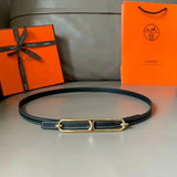 Hermes Belt Top version Women's Leather Belt Fashion All-Matching Women's Thin Belt Internet Celebrity Same Style Dress Belt