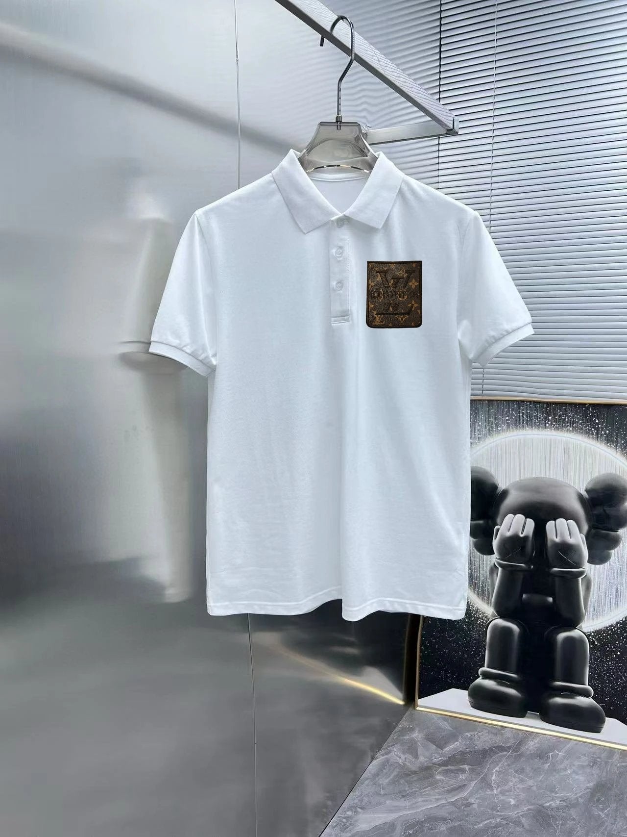 Louis Vuitton LV T-shirt Pocket Hollow Letters logo Embroidery POLO Shirt Lapel Short Sleeve25ss New Unisex Summer Short Sleeve OS Loose T Business Half Sleeve Shirt Plus Size T-Shirt