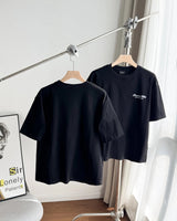 Balenciaga T-shirt Chest Letter Print logo round Neck Short Sleeve25ss New Pure Cotton Unisex Style T Casual T-Shirt Base Layer Shirt OS Loose Fit Half Sleeve Top Plus Size