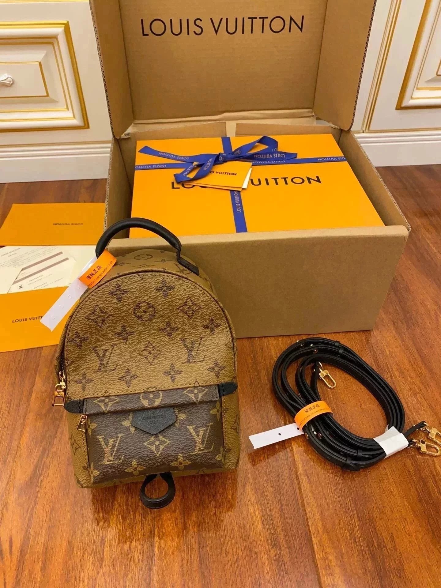 Louis Vuitton LV Backpack Top version 【Super Original Leather】PALMSPRINGS Presbyopic Backpack mini Backpack Small Bookbag M44871M44873M42411Women's Backpack Classic Schoolbag Backpack