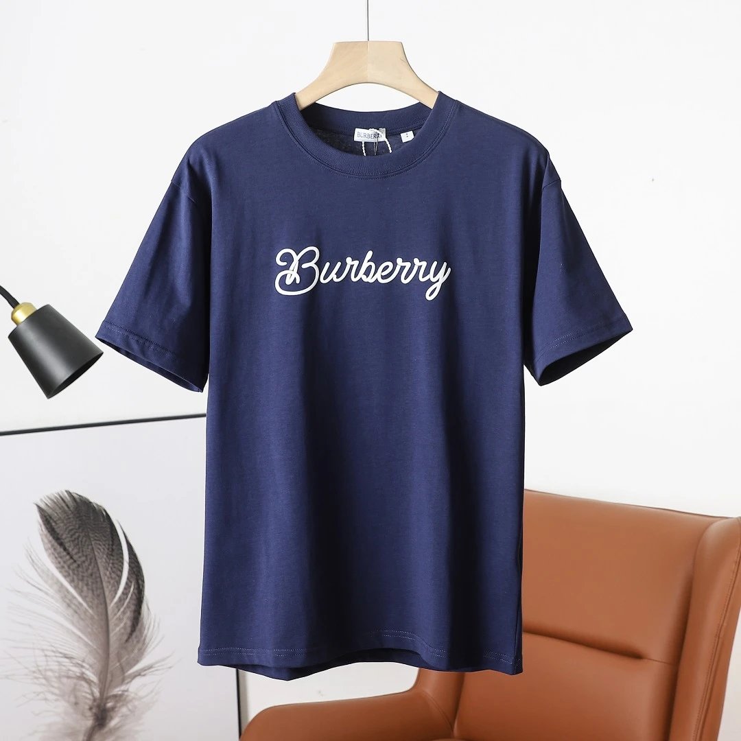 Burberry T-shirt Back Surf Rider Print logo round Neck Short Sleeve25ss New pure cotton T Unisex T-Shirt OS Drop Shoulder Loose Fit Base Shirt Top T-Shirt Short Sleeve