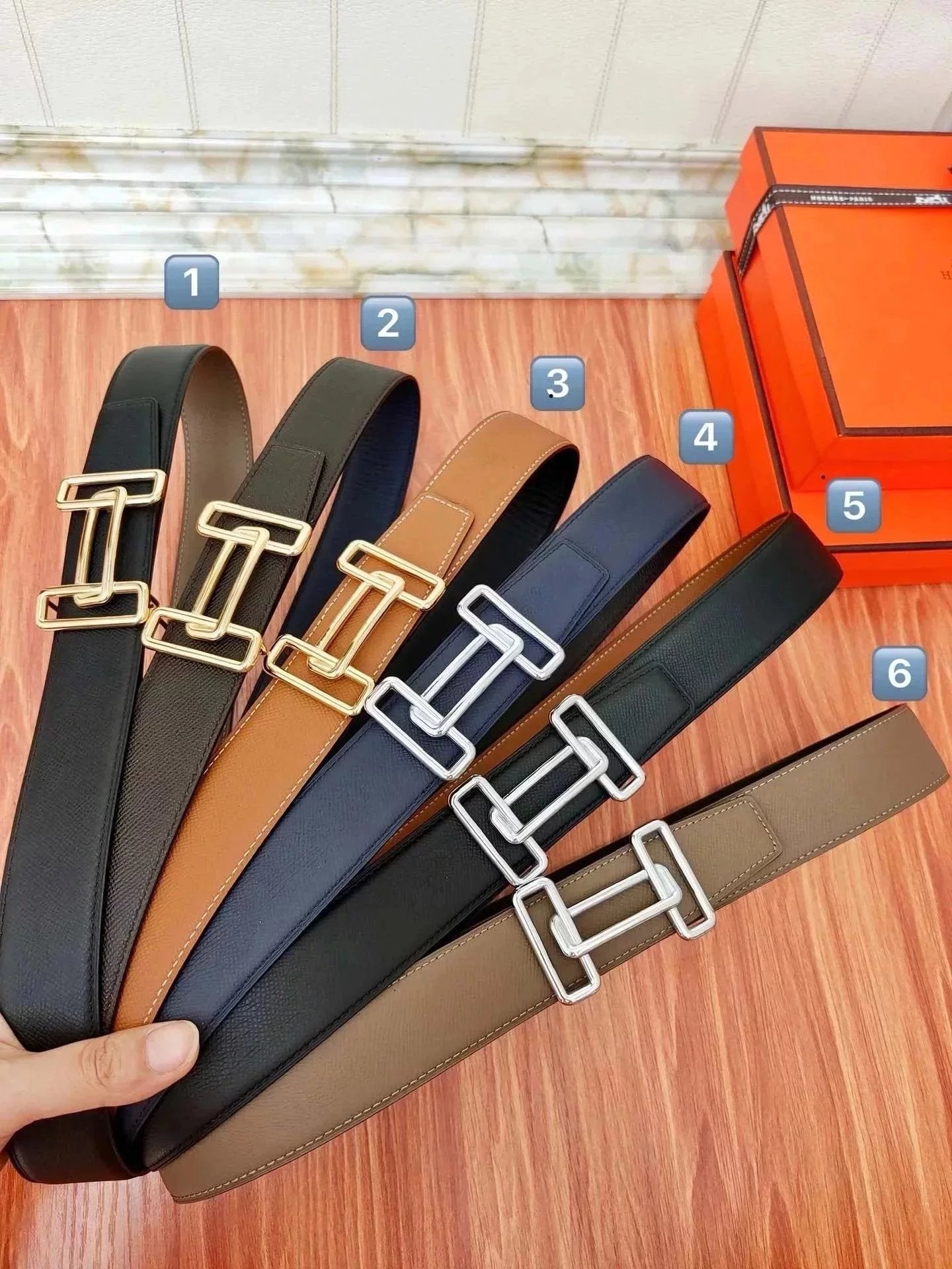 Hermes Belt Top version New Special Offer Belt Men's Imported Cowhide H Belt Loop Cross Pattern Double-Sided Available I-Shaped Pants Belt