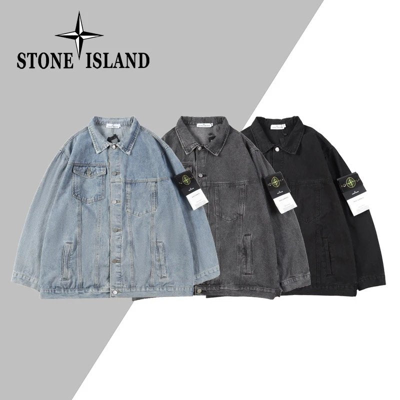 Stone Island Jackets Coats One piece dropshipping2024Autumn New Trendy Stone Denim Cargo Pants Coat Jacket Same Style for Men and Women