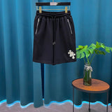 Chrome Hearts Shorts Heavy Craft Hardware Leather Patch Horse Hoof Letter Embroidery Shorts Five-Point Pants25ss New Drawstring Casual Summer Pants5Two-in-One Casual Sweatpants for Men and Women, Pure Cotton Joggers