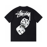 Stussy T-shirt Top Version Short Sleeve T T-shirt American Fashion Brand Modern Graffiti Cursive Script Printed Male and Female Couples Wear Loose