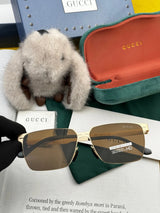 Gucci Sunglasses Sun ip Plated Sunglasses Slimming No Degree Unisex Couple Style UV Protection Driving Beach Fishing25ss New Sports Casual Versatile