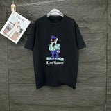 Louis Vuitton LV T-shirt Cartoon Print on the Chest logo round Neck Short Sleeve25ss New pure cotton T Unisex T-Shirt OS Loose Fit Base Shirt Top Half Sleeve T-Shirt